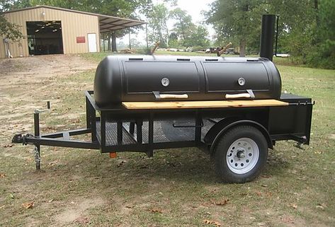 Trailer Grill, Backyard Smokers, Bbq Trailer, Custom Smokers, Custom Bbq Smokers, Bbq Smoker Trailer, Smoker Ideas, Bbq Pit Smoker, Smoker Trailer