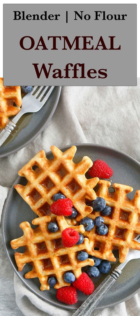 Rolled Oats Baked Oatmeal, Rolled Oat Waffles, Waffle Iron Recipes Gluten Free, Gluten Free Oat Waffles, Gluten Free Healthy Waffles, Healthy Waffle Breakfast Ideas, Oatmeal Waffles No Flour, Oats Waffles Recipe, Easy Healthy Waffles