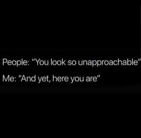 You look unapproachable Quotes Hilarious, Hilarious Quotes, Quotes Humor, Humor Quotes, Sassy Quotes, Sarcastic Quotes Funny, Badass Quotes, Twisted Humor, Sarcastic Humor