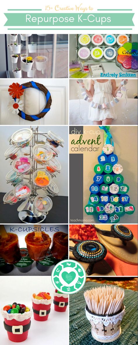 15+ Creative Ways to Repurpose K-Cups | ecogreenlove K Cup Crafts, Green Diy, Cup Crafts, Diy Advent Calendar, Cat Treat Recipes, K Cups, Craft Wedding, Crafts For Teens, Cookies Recipes Chocolate Chip