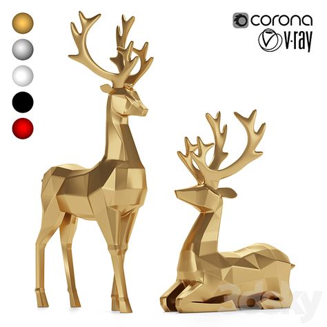 modern christmas reindeer figurines - Sculpture - 3D model Reindeer Figurines, 3d Tiskárna, Reindeer Figurine, 3d Printing Diy, Low Poly 3d, 3d Christmas, Best Model, Modern Christmas, Christmas Reindeer