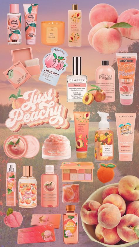 Just Peachy cosmetics 🍑 #peach #peaches #cosmetics #fyp Aesthetic Peach, Cologne Spray, Peach Fuzz, Just Peachy, Peach Pink, Peaches, Body Cream, Body Wash, Cream