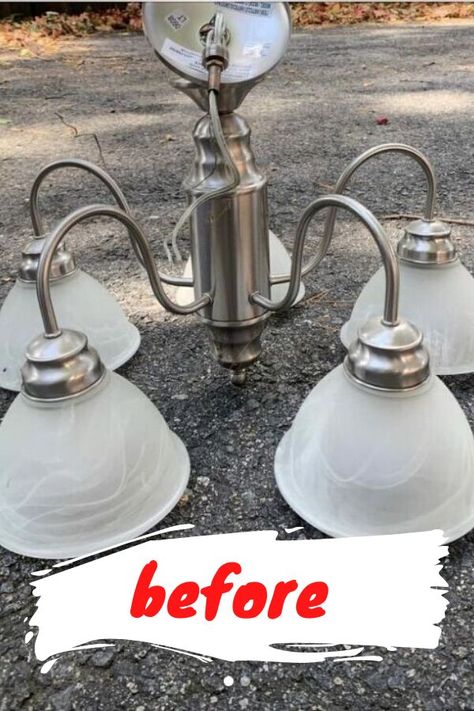 Light Fixture Makeover, Geek Home Decor, Lighting Makeover, Rustic Kitchen Lighting, Chandelier Makeover, Old Chandelier, Dining Room Light Fixture, Faux Fireplace Diy, Landscaping Design Ideas