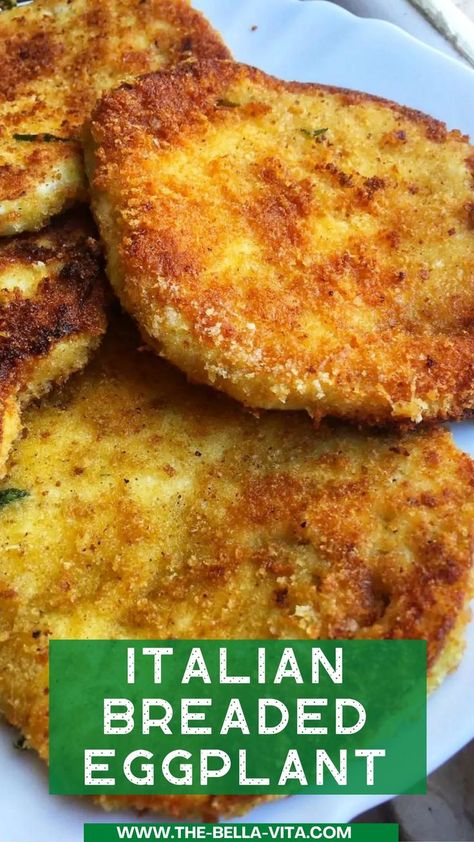 Italian Breaded Eggplant Crumbed Eggplant Recipes, Cooked Eggplant Recipes, Eggplant And Yellow Squash Recipes, Italian Eggplant Parmesan Baked, Italian Eggplant Recipes Appetizers, Panko Crusted Eggplant, Eggplant Bread Crumbs, Breaded Eggplant Parmesan, Eggplant Breaded Baked