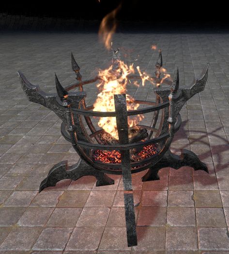 ESO Fashion | Brazier of the Fire Drakes (Elder Scrolls Online) Brazier Fire, Dnd Room, Dragon Age Origins, Props Art, 3d Concept, Outdoor Living Decor, Elder Scrolls Online, Metal Shop, Elder Scrolls