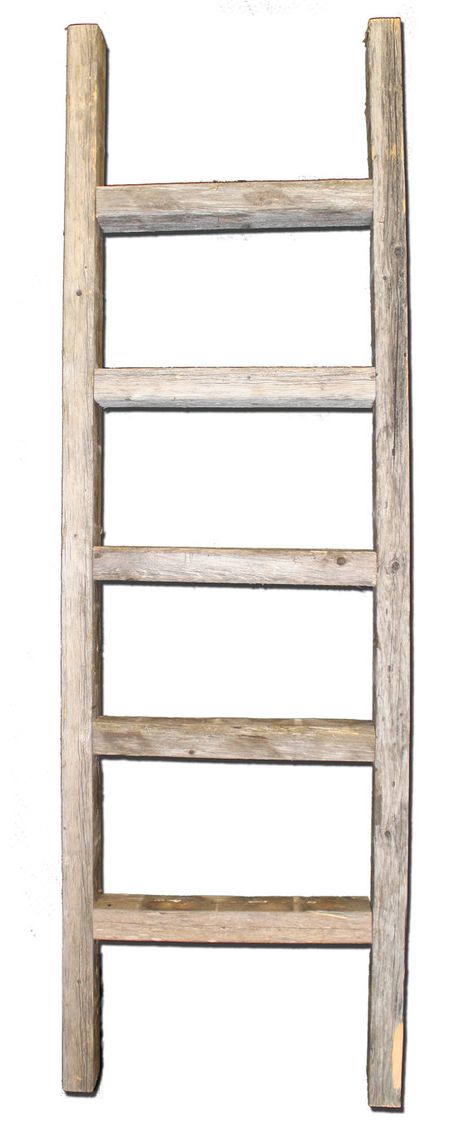 This authentic weathered rustic barnwood ladder is made from recycled wood. There are 5 rungs with a space of 7 high and 12 wide between each Wooden Ladder Decor, Old Wood Ladder, Old Wooden Ladders, Decorative Ladder, Log Cabin Furniture, Rustic Accessories, Rustic Ladder, Wood Display Stand, Reclaimed Wood Frames