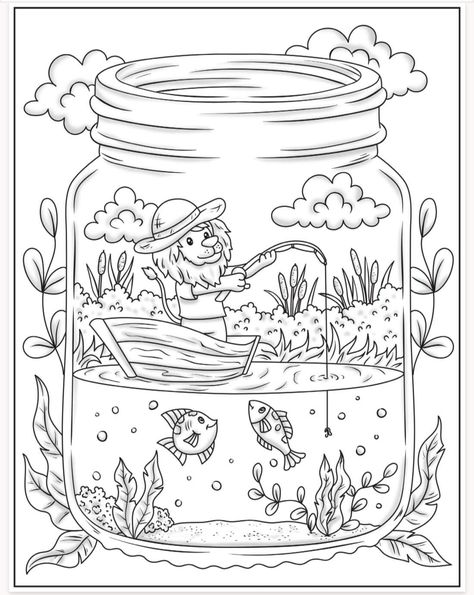 Coloring Pages Scenery, Calm Coloring Pages, Underwater Coloring Pages, Ocean Coloring Pages For Adults, Aquarium Coloring Pages Free Printable, Steampunk Coloring, Food Coloring Pages, Ipad Drawings, Detailed Coloring Pages