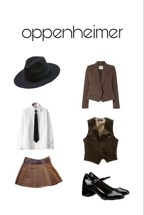 just wanted to do an outfit inspired by cillian murphy’s portayal of oppenheimer Oppenheimer Costume Women, Oppenheimer Halloween Costume, Barbie And Oppenheimer Costume, Oppenheimer Inspired Outfit, Barbieheimer Outfit, Oppenheimer Outfit Ideas Women, Oppenheimer Aesthetic Outfit, Cillian Murphy Outfit, Barbenheimer Costume