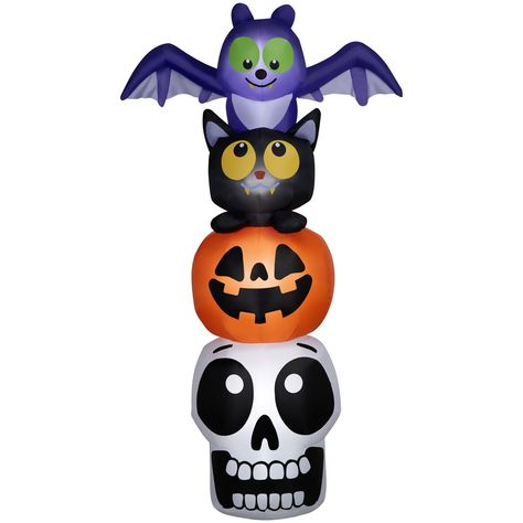 Add a spooky touch to your outdoor Halloween decor with this 7 Ft Illuminated Inflatable Totem Pole! 🎃✨ Perfect for creating a festive atmosphere in your yard. #HalloweenDecor #OutdoorDecor #InflatableDecoration #SpookyVibes #YardDecor #Halloween Yard Inflatables, Bat Skeleton, Skeleton Pumpkin, Halloween Characters, Easy Halloween Decorations, Inflatable Decorations, Halloween Decorating, Christmas Inflatables, Totem Pole