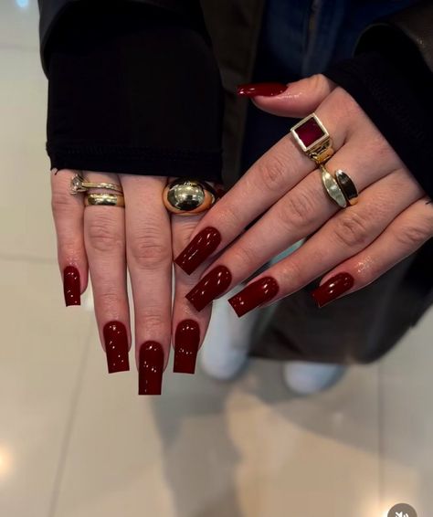 Red Square Acrylic Nails, Kutek Disney, Dark Red Nails, Finger Tats, Wine Nails, Maroon Nails, Milky Nails, Red Acrylic Nails, Nagel Tips