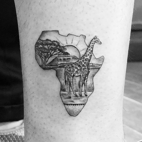 Beautiful Africa tattoo 💜 ☛owner: @circatattoo Follow us @circatattoo for more Tag someone who loves tattoos 🙌 A Small Tattoo, Africa Tattoos, Girl Neck Tattoos, Mother Nature Tattoos, Small Chest Tattoos, African Tattoo, Tattoo Prices, Magic Tattoo, Chest Tattoos