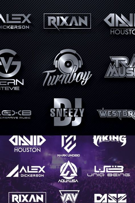 I will design music, dj, studio record or band logo Dj Logo Design Ideas, Dj Logo Design Fonts, Dj Name Logo, Dj Logo Ideas, Desi Logo, Entertainment Logo Design, Dj Branding, Dj Logo Design, Dj Logos