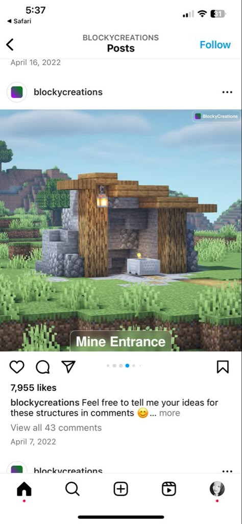 Minecraft Underground Entrance Ideas, Cute Mine Entrance Minecraft, Mc Mine Entrance, Minecraft Coal Mine, Minecraft Mine Entrances, Mine Enterence Minecraft, Minecraft Mine Shaft Entrance Ideas, Minecraft Medieval Mine Entrance, Minecraft Village Entrance Ideas