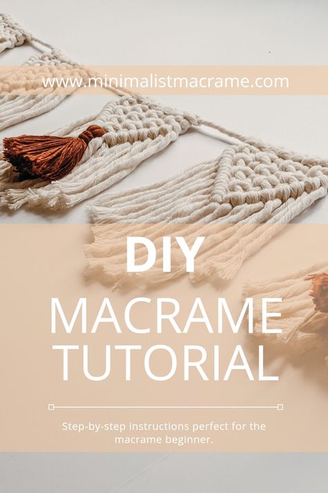 Macrame Instructions Step By Step, Macrame Banner Diy, Diy Macrame Garland, Macrame Bunting Diy, Macrame Diy Beginners Step By Step, Macrame Garland Diy, Macrame Bunting, Macrame Banner, Minimalist Macrame