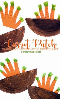 Smaland, Carrot Craft For Preschool, Carrot Patch Craft, Farm Themed Toddler Activities, Carrot Activities For Preschool, Vegetable Crafts For Toddlers, Homestead Crafts, Carrot Craft, Craft Handprint