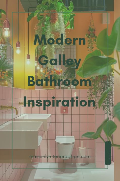 A beautifully designed modern galley bathroom showcasing smart storage solutions and a light color palette, aiming to illustrate space-saving inspirations. Galley Bathroom Ideas, Long Narrow Bathroom Ideas, Narrow Bathroom Ideas, Galley Bathroom, Narrow Bathroom Layout, Small Narrow Bathroom, Long Narrow Bathroom, Light Color Palette, Recessed Shelves