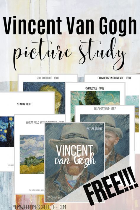 Montessori, Van Gogh For Kids, Van Gogh Pictures, Unit Studies Homeschool, Free Homeschool Printables, Artist Study, Homeschool Life, Homeschool Printables, Free Homeschool