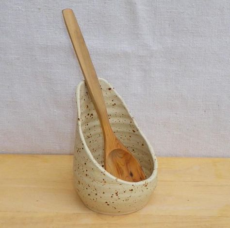 Ceramic Spoon Rest, Tanah Liat, Keramik Design, Hand Thrown Pottery, Slab Pottery, Hand Built Pottery, Spoon Holder, Functional Pottery, Ceramic Spoons