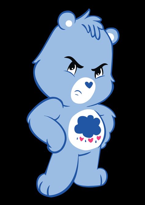 Grumpy Bear Drawing, Grumpy Bear Wallpaper, Dark Care Bears, Grumpy Bear And Funshine Bear, Care Bears Grumpy Bear, Grumpy Care Bear, Grumpy Bear, Care Bear Tattoos, Bear Drawing