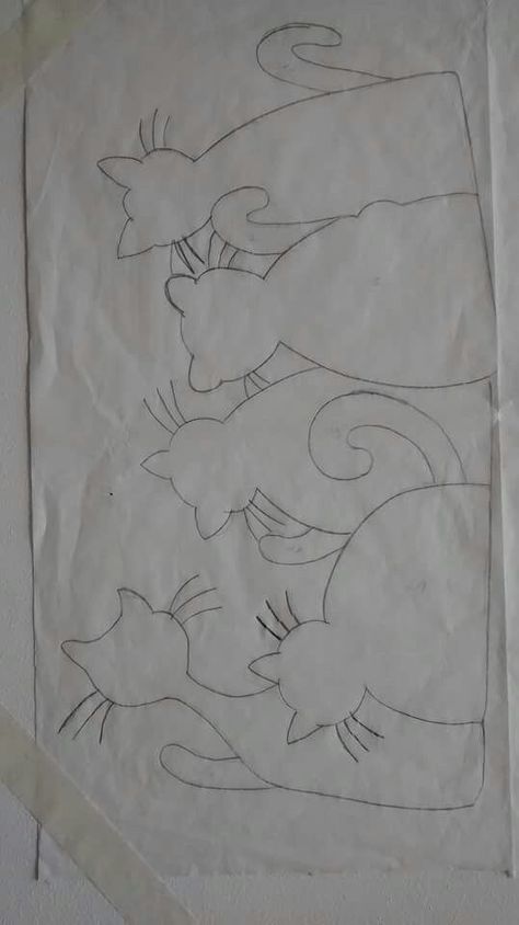 Cat Applique Designs, Simple Cat Tattoo, Line Art Simple, Cat Tattoo Ideas, Cat Quilt Block, Katt Grejer, Memories Ideas, Cat Quilt Patterns, 10 Tattoo