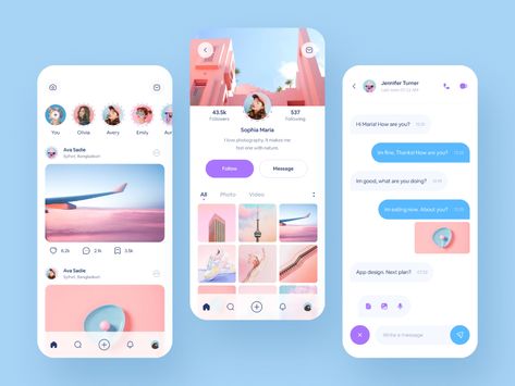 Social Media App Design Concept by Hafiz Rana on Dribbble Social Media Interface Design, App Design Social Media, Social Media App Design, การออกแบบ Ui Ux, Application Ui Design, Social App Design, Ux App Design, App Design Layout, Mobile App Design Inspiration