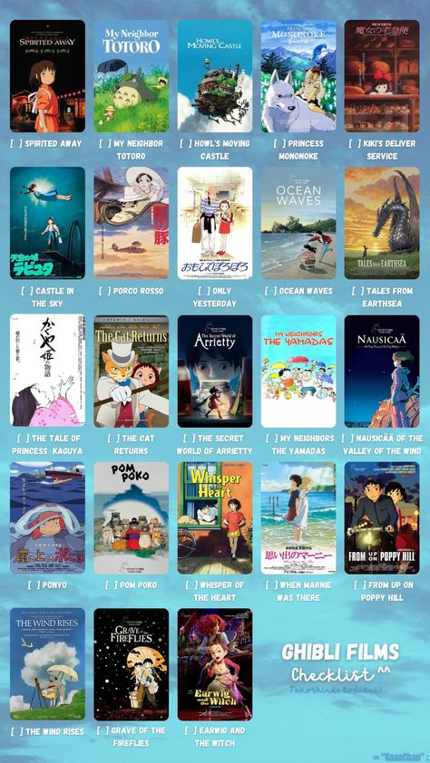 Anime
Anime Movies
Checklist
Ghibli Films
Ghibli babies Howl's Moving Castle, Studio Ghibli Films, Ghibli Characters, Tales From Earthsea, Studio Ghibli Characters, The Cat Returns, Masterpiece Theater, Films Movies, Howls Moving Castle