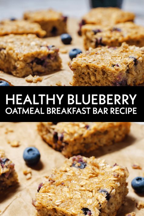 Clean Eating Blueberry Oatmeal Breakfast Bars (Vegan, Gluten-Free) If you’re looking for a healthy breakfast recipe to start your mornings and help you lose weight check out this simple breakfast idea you can make ahead and enjoy on the go! These clean eating blueberry oatmeal breakfast bars with banana are gluten-free, vegan, freezer-friendly and kid approved with no added sugar! #healthy #healthyfood #sugarfree #breakfast #healthybreakfast #under300calories #cleaneating #vegan Blueberry Oatmeal Breakfast Bars, Breakfast Bar Recipe, Blueberry Breakfast Bars, Gluten Free Breakfast Bars, Breakfast Bars Recipe, Oatmeal Breakfast Bars, Low Carb Muffins, Blueberry Breakfast, Blueberry Oatmeal