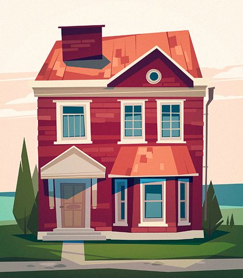 Buildings on Behance Corel Draw Design, Illustration Simple, Building Illustration, House Illustration, Abstract Illustration, Affinity Designer, Art Et Illustration, Animation Background, Visual Development