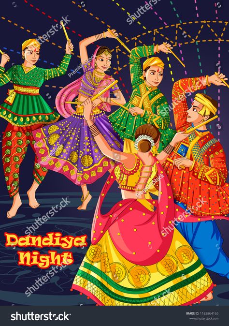 Vector design of Indian couple playing Garba in Dandiya Night Navratri Dussehra festival of Indiacouple#playing#Garba#Vector Navratri Festival Memory Drawing, Navratri Memory Drawing, Garba Painting Navratri, Indian Festival Memory Drawing, Festival Composition Painting, Dandiya Pics, Navratri Festival Drawing, Garba Painting, Indian Festival Drawing