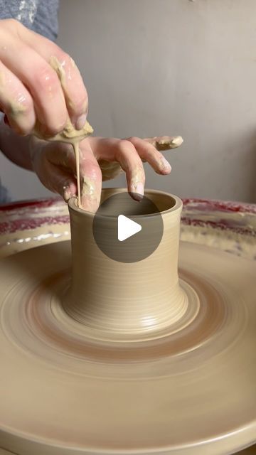 Stacey | Studio Potter on Instagram: "Join me for 90 seconds and throw a coffee cup with me….🫶🏻 Hope you’ve had a lovely weekend. X  #wip #wipvideo #workinprogressart #coffeecup #handmadecoffeemug #potteryvideo #ceramicvideo #handmadecoffee" Throwing Cups On Wheel, Coil Mug Ideas, How To Make Pottery Mugs, Throwing Mugs On The Wheel, How To Throw A Mug On The Wheel, Throwing Wheel Pottery, Pottery Wheel Mug, Ceramic Cup Ideas, Clay Cup Ideas