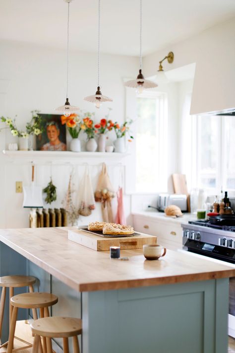 Design A Kitchen Layout, Emily Henderson Kitchen, Cottagecore Kitchens, Aran Goyoaga, Katie Leclercq, Repainting Cabinets, Kitchen 2022, Modern Cottagecore, Kitchen Triangle