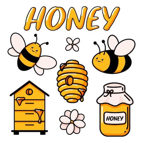 Honey Bee Sticker, Bee Games, Bee Icon, Honey Logo, Mind Map Design, Bee Classroom, Bee Dog, Bee Drawing, Healthy Honey