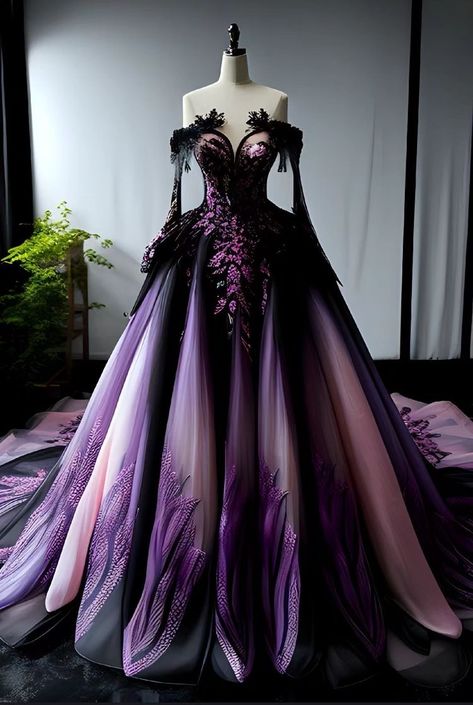 Black Wedding Gowns, Magical Dress, Clothing Aesthetic, Fashion Drawing Dresses, Dress Design Sketches, Prom Dress Inspiration, Fantasy Gowns, Pretty Prom Dresses, Fairytale Dress