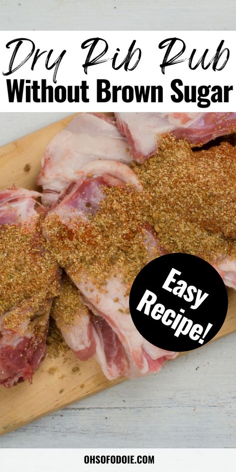 Text reads dry rib rub without brown sugar Pork Rib Seasoning Dry Rubs, Boneless Pork Ribs Dry Rub, Pork Rib Rub Recipe Dry, Pork Rib Seasoning, Rib Rub Recipe Brown Sugar, Pork Rub Recipe Dry, Rib Rub Recipe Dry, Dry Rub For Pork Ribs, Pork Rib Rub Recipe