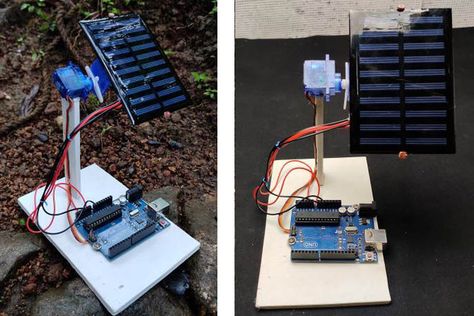 Building your own Sun Tracking Solar Panel using an Arduino Solar Panel Project, Mini Solar Panel, Kids Stem Activities, Simple Arduino Projects, Solar Tracker, Diy Arduino, Basic Art, Used Solar Panels, Solar Farm