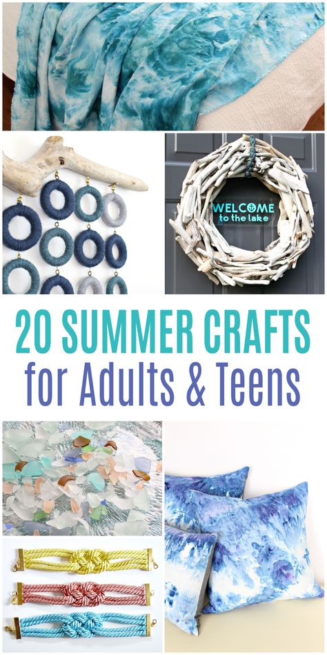 20 Summer Crafts for Adults and Teens Summer Projects For Adults, Adult Arts And Crafts Projects, Summer Crafts For Adults, Summer Crafts Diy, Easy Summer Crafts, Crafting Accessories, Snowflake Crafts, August Crafts, Summer Arts And Crafts