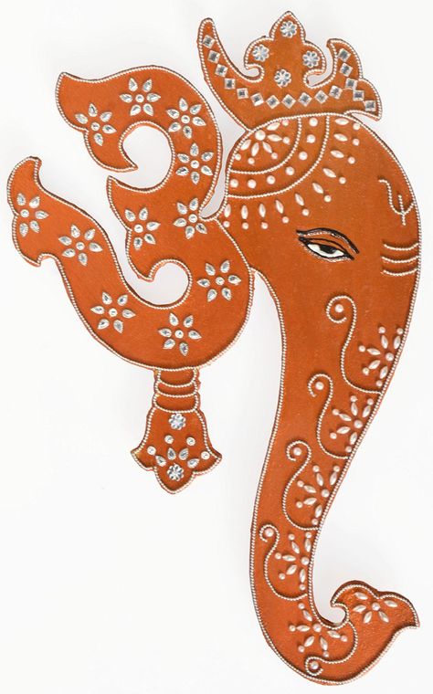 Painting Of Lord Ganesha, Ganesh Painting, Om Ganesh, Buddha Wall Decor, Indian Wall Hanging, Om Art, Acrylic Rangoli, Wall Decor Hanging, Spiritual Paintings