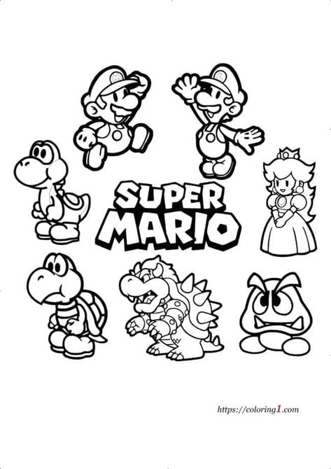 Mario Colouring, Coloring Pages Mario, Super Mario Coloring, Mario Coloring, Mario Movie, Super Mario Coloring Pages, Mario E Luigi, Circus Characters, Mario Coloring Pages