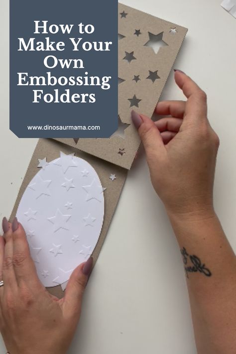 How To Emboss Paper By Hand, How To Make Embossing Folders, Diy Paper Embossing, How To Make Your Own Embossing Folders, Paper Crafting Techniques, Embossing Cricut Maker, Embossing Techniques Without Machine, Sizzix Embossing Folders Ideas, Emboss With Cricut Maker