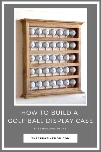 This DIY Golf Ball Display Case is the perfect gift idea for golfers- The Creative Mom Hole In One Display Golf Diy, Golf Storage Ideas Diy, Golf Ball Display Ideas, Diy Golf Ball Display, Golf Ball Collection Display, Golf Ball Holder Display, Golf Ball Storage, Golf Diy Projects, Golf Office