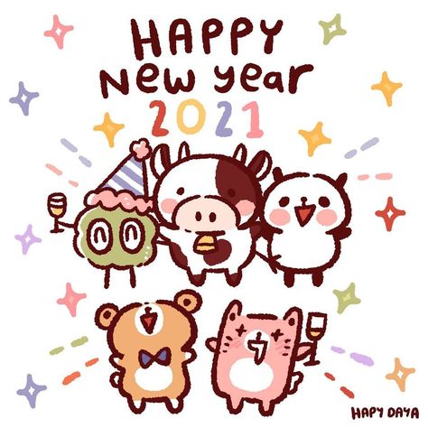 @happydaya_stickers shared a photo on Instagram: “*HAPPY NEW YEAR 2021! * . We wish this New Year brings for you lots and lots of joy, happiness, wealth and especially good health. If you…” • Dec 31, 2020 at 2:33pm UTC New Year Cute Drawing, New Year Doodle Art, Happy New Year Doodle, New Year Doodle Art 2024, Doodle Art Aesthetic, Happy New Year Word Art, New Years Bullet Journal, New Year Doodle, New Year Theme