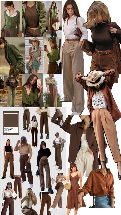 Earth Tones Outfit, Brown Outfit Aesthetic, Earth Tone Clothes, Autumn Color Palette Fashion, Style Dark Academia, Academia Aesthetic Outfit, Dark Academia Clothing, Dark Academia Clothes, Deep Autumn