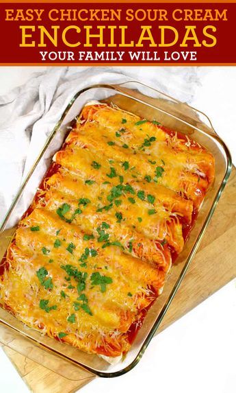 Chicken Sour Cream, Enchiladas Rojas, Enchiladas Chicken, Sour Cream Enchiladas, Enchiladas Suizas, Authentic Mexican Recipes, Enchiladas Verdes, Chicken Enchiladas Easy, Enchilada Recipe