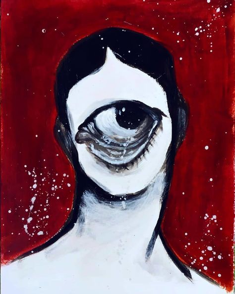 eye eyes surrealism expressionism surreal aellioth acrylic traditional art dada dadaism portrait splatter red black blue artwork obscure eerie morbid macabre bizarre Dadaism Paintings, Eyes Surrealism, Dada Art Movement, Dadaism Art, Eerie Photography, Red Artwork, Blue Artwork, Dada Art, Body Base Drawing