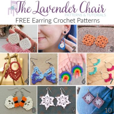 Diy Crochet Jewelry Free Pattern, Earring Crochet, Lavender Chair, The Lavender Chair, Beau Crochet, Crochet Rings, Confection Au Crochet, Crochet Jewelry Patterns, Crochet Earrings Pattern