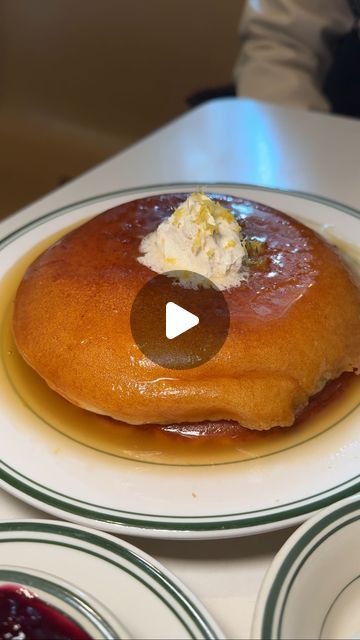 Cat | Food & Travel on Instagram: "They were SO GOOD I wanted y’all to experience this with me 😅. If you have yet to try the Honey Butter Pancakes from @goldendinerny I highly recommend 🥞 

Incredibly fluffy, they feel so light. I loved the lemon zest on the honey maple butter. It was perfect. The berry compote on the side is also delicious. Added a little freshness to it that reduced the sweetness of the pancakes perfectly. 

I went on a Tuesday around 4pm and sat down right away. So if you can, go on a weekday to avoid a long wait. Their Gochujang Wings were also 🔥" Fluffy Honey Butter Pancakes, Honey Butter Pancakes, Gochujang Wings, Butter Pancakes, Maple Butter, Berry Compote, Honey Butter, Food Travel, Lemon Zest