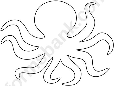 Sea Animals Templates Free Printable, Octopus Template Free Printable, Octopus Pumpkin Carving, Paper Hat Template, Octopus Template, Octopus Pumpkin, Felt Ocean, Printable Art Templates, Classroom Christmas Gifts