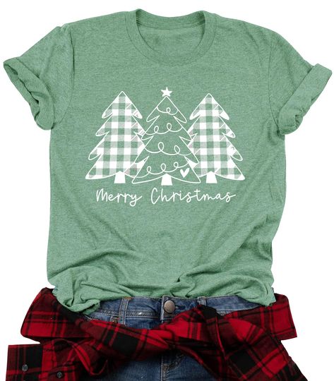 PRICES MAY VARY. Soft Material ---The christmas tree shirt made by soft premium cotton blend, soft and breathable, skin-friendly and full of litte strechy, will feels soft and comfortable to wear, will let you stay comfy all day. Fashion Christmas Style --- Merry christmas shirts for women, funny christmas tree print graphic tee shirt, xmas tshirts, ladies christmas t-shirt, woman christmas clothes, chic o-neck plaid leopard christmas tree tee as happy new year gift shirts to yourself and family Plaid And Leopard, Funny Christmas Tshirts, Shirt Casual Style, Christmas Tree Shirt, Xmas Shirts, Tree Shirt, Printed T Shirts, Christmas Fashion, Holiday Shirts