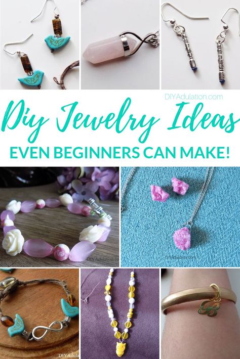 These DIY jewelry ideas even beginners can make will have you creating your own custom pieces in no time. Easily learn the basics of jewelry-making today. Diy Jewelry For Beginners, Jewelry For Beginners, Diy Jewelry Ideas, Making Jewelry For Beginners, Diy Jewelry Making Tutorials, Buy Wholesale Jewelry, Diy Bracelet Designs, Basic Jewelry, Handmade Jewelry Tutorials