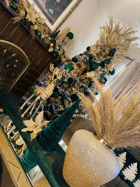 Emerald Green Black And Gold Christmas Tree, Emerald Gold Christmas Tree, Emerald Green And Black Christmas Decor, Emerald Green Black And Gold Christmas Decor, Gold And Emerald Christmas Tree, White Gold Green Christmas Decor, Emerald And Gold Christmas Tree, Green Gold And White Christmas Decor, Black Green And Gold Christmas Tree